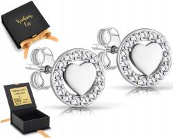 ZŁOCISTO Ezüst Fülbevaló Szívecskékkel Karikában 925 Gravírozás