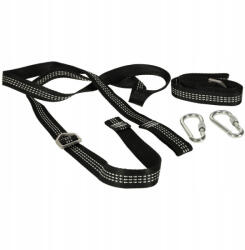  Függőágy + függőszék rögzítő készlet hevederrel - 2 m, fekete, 300 kg teherbírás (KX3302)