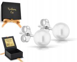 ZŁOCISTO Fülbevaló ezüst csavaros gyöngyök nagy golyók stift 7 mm 925