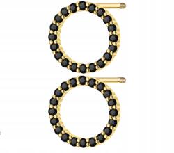 ZŁOCISTO Arany Fülbevaló Fekete Gyémántokkal, Csavart Stiftes Arany 585 (DLA DZIEWCZYNY NARZECZONEJ)