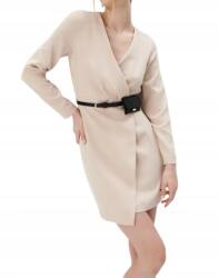 Mohito Klasszikus Bézs Borítékos Ruha Mini Hosszú Ujjú Sima Mohito 36