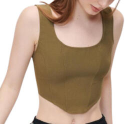House Khaki Vállpántos Fűzős Felső Klasszikus Sima Xs