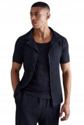 Boohooman Fekete Rövid Ujjú Fodros Ing Boohooman M