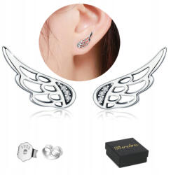 Bsrebra Fülbevaló Ezüst Próba 925 Csavaros Szárnyak Ezüst cirkóniákkal