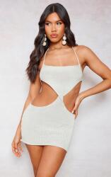 Prettylittlething Világos Bézs Kötött Mini Ruha Kivágásokkal Prettylittlething L