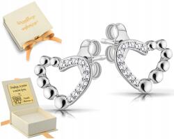 ZŁOCISTO Ezüst Fülbevaló Szív Csavarokkal 925