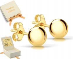 ZŁOCISTO Arany Fülbevaló Golyók Ezüst Minta 925 7 MM Gravírozás