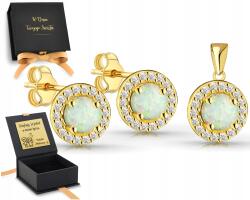 ZŁOCISTO Ékszer Szett Opálokkal, Aranyozott Ezüst 925 (15zl)