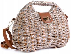 Szaleo Elegáns Sheila kézitáska fonott, kézreálló, levehető pánt Világos bézs