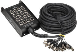 Soundsation SBGX10-1204-20MT - Professzionális fém csoportkábel, 12 bemenet/ 4 kimenet