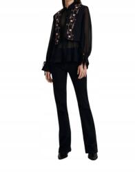 Reserved Hímzett Mellény Fekete Növényi Mintás Klasszikus Pamut S