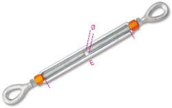 BETA 8105-K Mindkét oldalon szemes feszítőszerelvény, horganyzott (ROBUR 8105-K/1/2X9) (BETA-081059012)