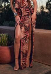 Boohoo Állatmintás Maxi Szoknya 38-AS Kivágásokkal