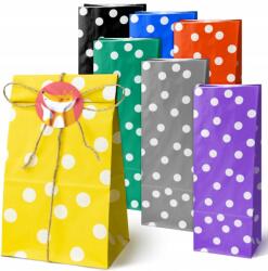 Allbag Papírzacskók Ajándék Édességek cukorka Építőkockák Színes Pöttyök 70db