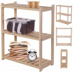 Wamar-Sosenka Fa könyvespolc kamrához fenyő állvány Pincéhez 3 polc Tömör Eco (LSR_0858_P30000_NF1)