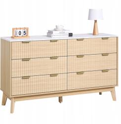 VEVOR Drewniana Komoda 6 Szuflad 39, 9x137, 2x81, 3 cm Duża Pojemność Przechowywania (XDBLKCTJ2L6CZZOC3)