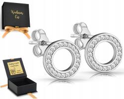 ZŁOCISTO Ezüst Fülbevaló Kerek Gyűrű Cirkóniákkal 925