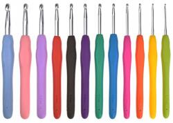 Crochet Hook Horgolótű szilikon nyéllel 11db-os 2-8mm Ergonomikus horgolótű szett