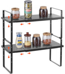 Vevor 2 szintes szekrényrendszerező polc, pult polcok, acél tároló fűszertartó (TMSDLJTZSFWD4N)