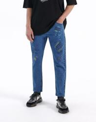 Cropp Kék Pamut Klasszikus Hosszú Farmer Nadrág Nyomott Mintás 29/32