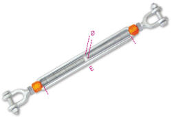 BETA 8109-K Mindkét oldalon kengyeles feszítőszerelvény, horganyzott (ROBUR 8109-K/3/8X6) (BETA-081099010)