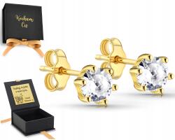 ZŁOCISTO Arany Fülbevaló Nagy Cirkónia Ezüst 925