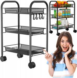 Gotel Gurulós könyvespolc a konyhába Fürdőszoba Mobil asztal Zárral (m20a)