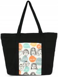 Szaleo Modern Art 1 nagy shopper táska városi, bevásárló, pamut, fekete (tr22106-1)