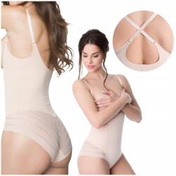 Julimex bézs karcsúsító mell alatti body hálóval XL (Julimex Beżowe wyszczuplające body pod biust )