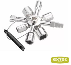 Extol kapcsolószekrény kulcs (vezérlőszekrény kulcs / univerzális keresztkulcs), 15 funkciós. cik. 916299
