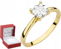 ZŁOCISTO Arany Gyűrű Laboratóriumi Gyémánttal 0, 20 Ct Arany Gravírozás (DLA DZIEWCZYNY NARZECZONEJ)