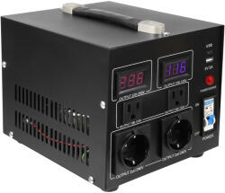  SucceBuy Feszültség átalakító Transzformátor 6Aljzat2000W 110/220V Usb/c típus