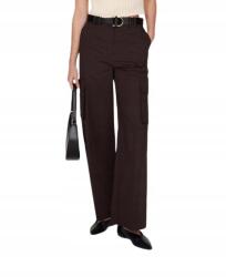 Reserved Pamut Sötétbarna Széles Hosszú Nadrág Fekete Csíkkal Xs