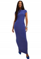 Boohoo Sötétkék Illeszkedő Bodycon Ruha Maxi Sima Rövid Ujjú Boohoo 40