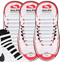 Sulpo 3 pár fehér elasztikus cipőfűző szett felnőtteknek és gyerekeknek (Sznurówki bez wiązania)