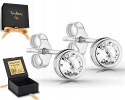 ZŁOCISTO Ezüst fülbevaló cirkóniákkal klasszikus csavarokkal keretezve 925