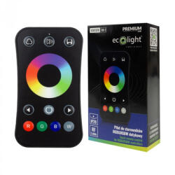 Ecolight RF érintős távirányító RGB RGBW V3 vezérlőkhöz és VP 1-zónás fekete fényerőszabályzóhoz RT9 Ecolight (ECOAKC0542)