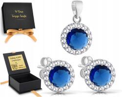 ZŁOCISTO Ezüst Ékszerszett Sötétkék Kövekkel 925 Gravírozás (2)