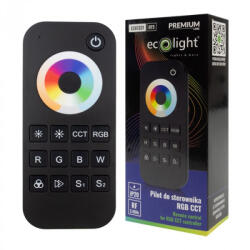 Ecolight RF érintős távirányító RGB CCT vezérlőkhöz V5-M 1 zónás fekete RT5 Ecolight dimmer (ECOAKC0546)