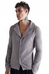 Boohooman Szürke Klasszikus Hosszú Ujjú Fodros Egyenes Ing Boohooman XL