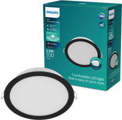 Philips LED Panel Süllyesztett LED Lámpatest 5.5W 550lm 4000K Fekete Meson Philips (8721103131270)