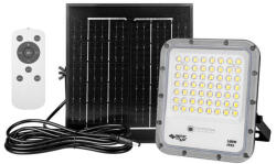 Masterled LED napelemes reflektor, halogén spotlámpa, 100W, 500lm, 4500K, semleges, alkonykapcsolós, távirányítóval, 180°, IP65, szürke, Miki Masterled (LVTSOL0530)