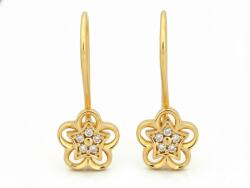 Lovrin Női arany fülbevaló 585 cirkóniákkal 0, 93g stílusos divat 14k (64299435)