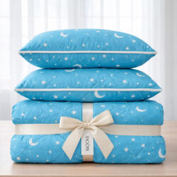 Ralex Pucioasa Set pilota 200x215cm 370g cu 2 perne 50x70, bleu- PLT35 (PLT35)