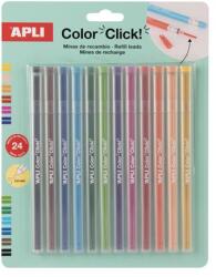 APLI Utántöltő színes töltőceruza készlethez, APLI Color Click , 24 db, 12 szín (20548)