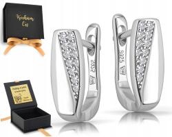 ZŁOCISTO Ezüst fülbevaló lógó angol kapcsos cirkóniákkal 925 gravírozás