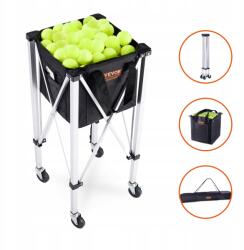 VEVOR Teniszlabda-gyűjtő kosár, oktató teniszlabda-kocsi kerekekkel, 180 labdával (KZDBXSWQTC)