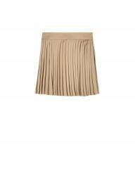 Reserved Bézs Klasszikus Fodros Mini Szoknya Sima Szatén Cipzár Reserved S