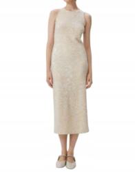 Reserved Krémszínű Flitteres Díszített Egyszerű Ruha Midaxi Reserved Kivágással M