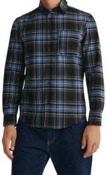 Reserved Ing Kék Kockás Mintás Cipzáras Hosszú Ujjú Klasszikus Egyenes S